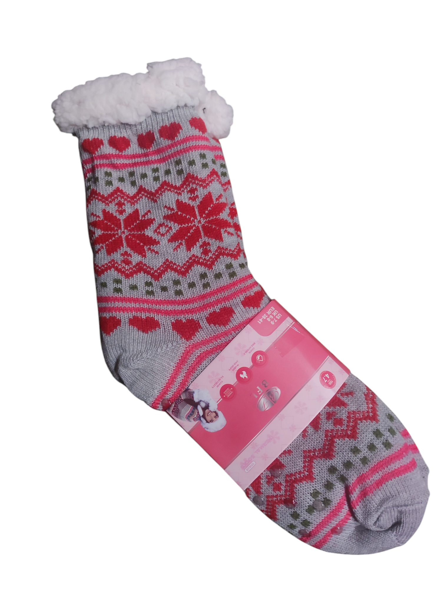 SNOWFLAKE GREY SOCKS