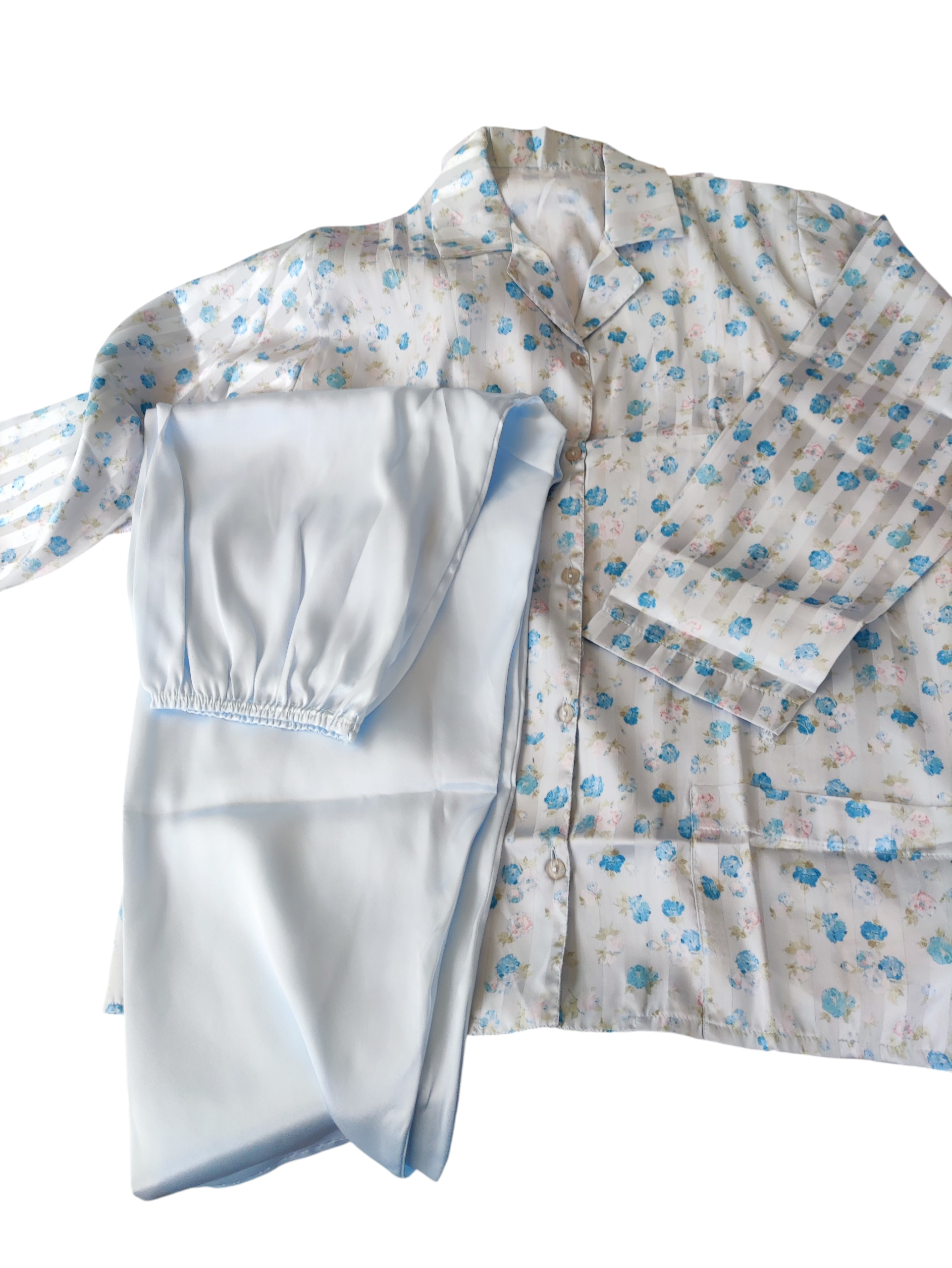 PIGIAMA IN RASO AZZURRO