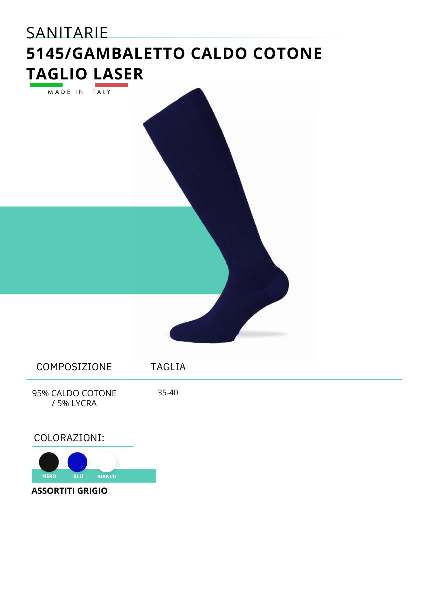 5145/GAMBALETTO- GAMBALETTO TAGLIO LASER CALDO COTONE