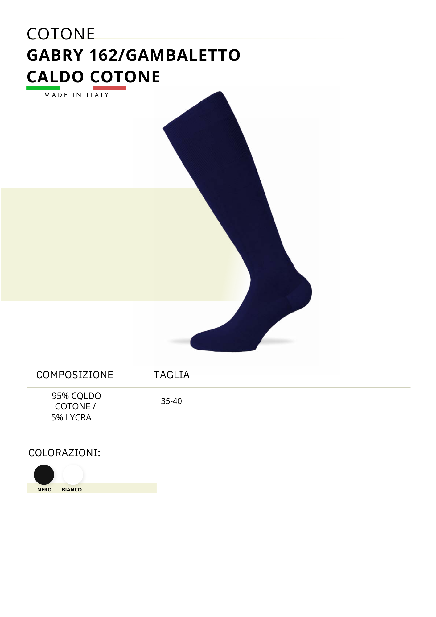 GABRY 162/GAMBALETTO-CALZA GAMBALETTO CALDO COTONE