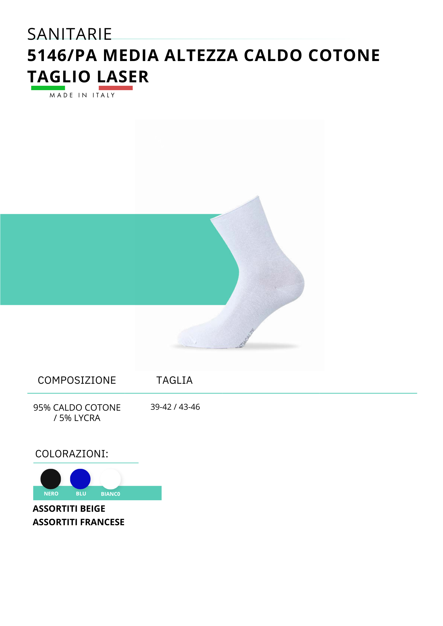 5146/PA-MEDIA ALTEZZA TAGLIO LASER CALDO COTONE