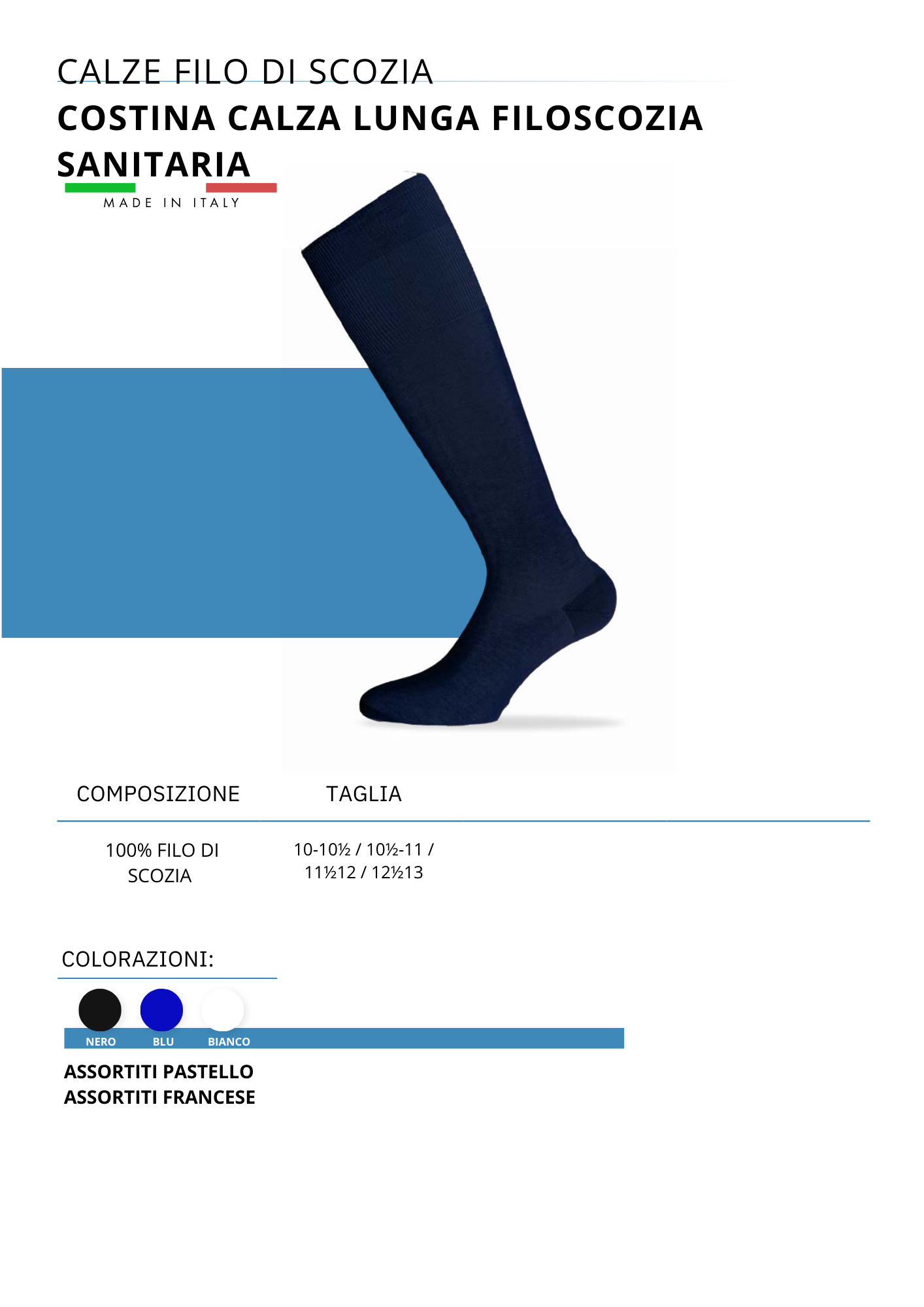 COSTILLA SANITARIA LARGA - CALCETIN SANITARIO LISLE