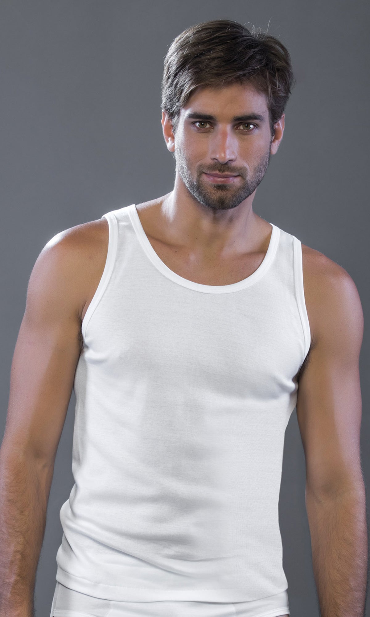 504-LIGHTWEIGHT LISLE THREAD WIDE SHOULDER TANK TOP