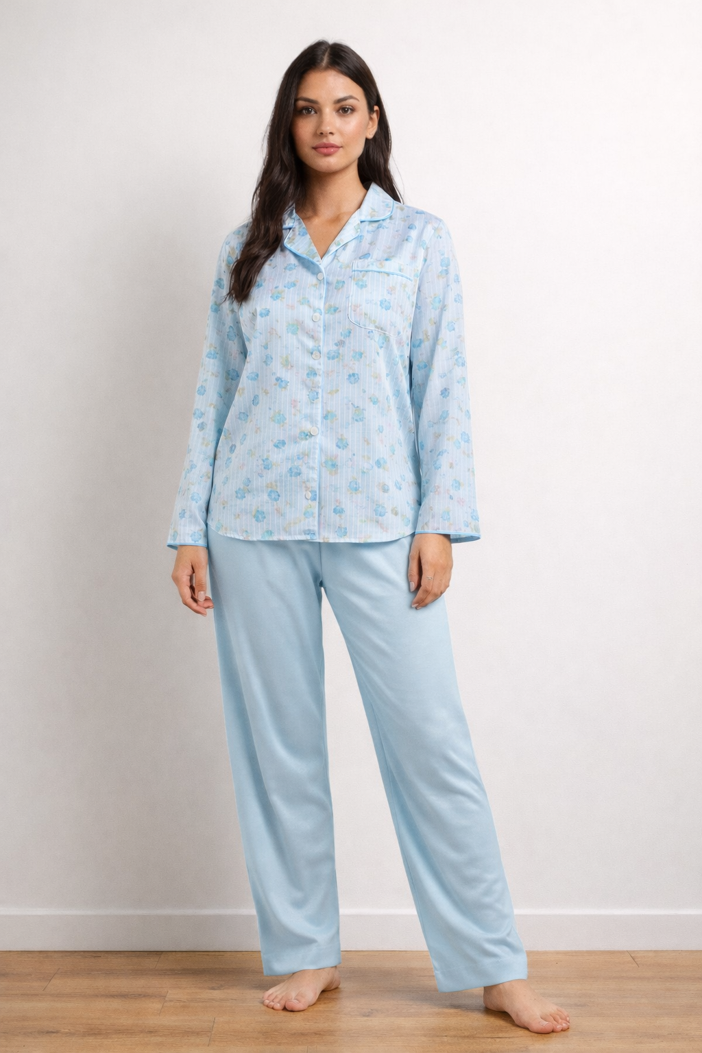 PIGIAMA IN RASO AZZURRO