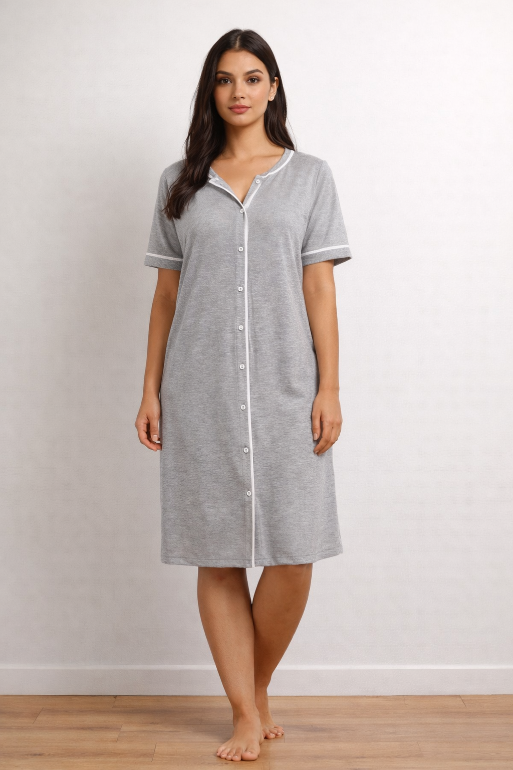 CAMICIA M/M APERTA GRIGIO CHIARO